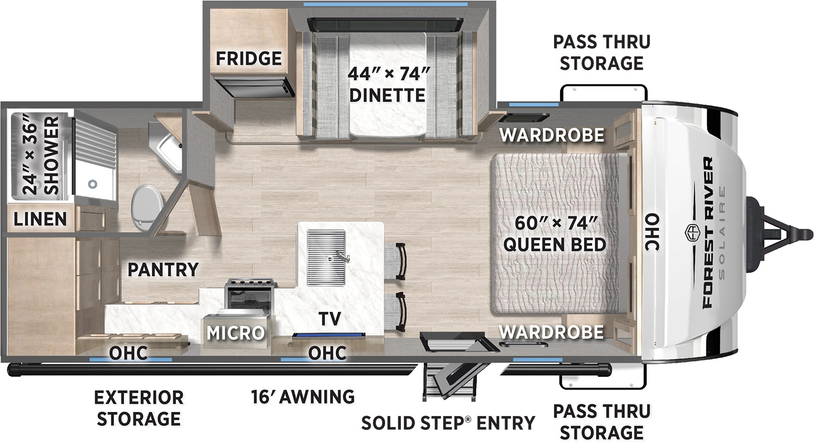 Solaire Ultra Lite 232UD Floorplan